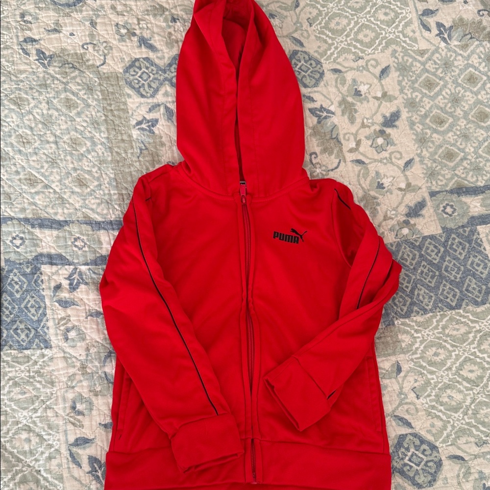 Puma Kids Vibrant Red Zip-Up Hoodie